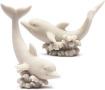 Bright Creations 2 Pack Paint Your Own Dolphin Figurine, DIY Ocean Sea Animal for Art & Craft Supplies, 3.5 x 5 inches