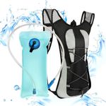 Leosportz Hydration Backpack 2 Liter - BPA Free Hydration Bag with Leakproof Bladder and Straw | Trekking Climbing Cycling Water Bag | Insulated Waterproof Bag (Back with Bladder, 2 Liter)