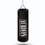 Aurion by 10 Club 4 Feet PU Leather Filled Punching Bag | Professional Boxing Bag with Hanging Chain | Boxing | MMA | Muay Thai | Kickboxing |Taekwondo - Black 4 Feet/48 Inches