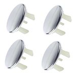 4 Pack Sink Overflow Cover Bathroom Kitchen Basin Trim Single Layer Ring Round Hole Caps Insert Spares, Sink Cover for Home Shopping Malls (Silver)