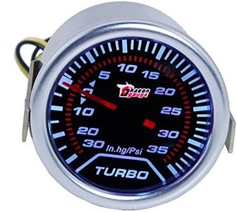 E Support 2" 52mm Car Motor Universal Psi Turbo Boost Gauge Meter Smoke Tint Len LED