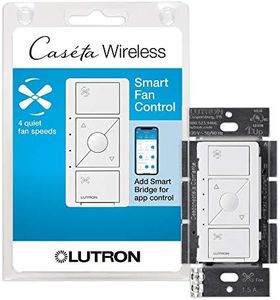 Lutron PD-FSQN-WH Caseta Original Speed Control Switch for Pull Chain Fans, Works w/Alexa, Apple Homekit, Google Home (Hub, 1.5A Single-Pole, Neutral Required, White