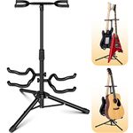 CAHAYA Guitar Stand Floor with 2 Neck Holders Folding Tripod Floor Metal Universal Holder, for Acoustic Electric Guitars Ukulele Violin Banjo Mandolin,CY0321