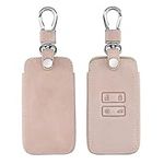 kwmobile Key Cover Compatible with Renault 4 Button Car Key Smart Key (only Keyless Go) - Faux Leather Car Key Fob Protector - Rose Gold