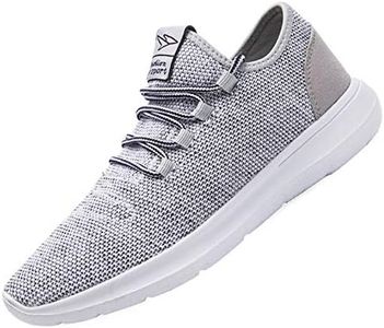 KEEZMZ Men's Running Shoes Fashion Breathable Sneakers Mesh Soft Sole Casual Athletic Lightweight, 1-gray, 10