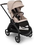 Bugaboo Dragonfly City Pushchair, Lightweight Compact Baby Stroller with One Hand Easy Fold in Any Position, Full Suspension, XL Underseat Basket, Black Chassis and Desert Taupe Sun Canopy