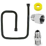 MCAMPAS 36" Non-Whistle Flexible Flex Gas Line Connector Kit for NG or LP Fire Pit and Fireplace.Kitchen Gas Appliance 1/2" OD x 3/8" ID Black Hose With 1/2" MIP x 1/2" FIP Connector