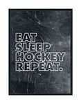 Hippowarehouse Eat Sleep Hockey Repeat Printed Poster A2 Wall Art Design Classroom Room Gym Office Décor