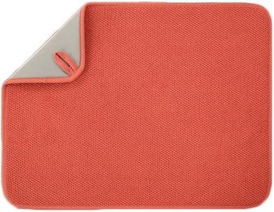 LF line Large Microfiber Dish Drying Mat for Kitchen Counter,Ultra Absorbent Dish Drainer Mat ,Dish Drying Pad ,Dish Rack Mat 45×60 cm Red