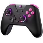 EasySMX X05 Wireless PC Controller with Hall Triggers Joysticks, Bluetooth Game Gamepad Controller with RGB Lights, No Drift Deadzone Gaming Controller for PC Android iphone Switch Steam