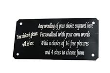 MEMORIAL BENCH PLAQUE PERSONALISED ENGRAVED BLACK SIGN 4 SIZES TO CHOOSE FROM 16 DESIGNS