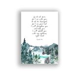 Isaiah 41 10 Wall Art, Watercolour Mountains Bible Verse Poster, Christian Gifts for Men UNFRAMED A4, Crafty Cow Design