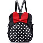 Voikukka Cute Girls Backpack for Toddler Girls Mini Mouse Backpacks Gift Disneyland Travel Bag Small Kids Backpack, Black, 8.7 x 7 inch, Minnie Mouse Backpack