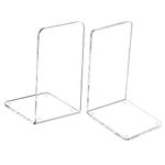 Acrylic Bookends 1 Pair Organizer Bookshelf Decor Decorative Bedroom Library Office School Supplies Stationery Gift (Plastic Acrylic_1 Pairs)