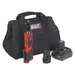 Sealey 12V SV12 Series 3/8"Sq Drive Ratchet Wrench Kit - 2 Batteries CP1202KIT, Red/Black