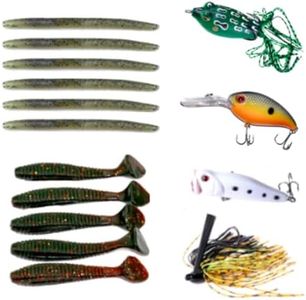 Rockyzone Bass Fishing Kit PRO Freshwater Largemouth and Smallmouth Bass Lures
