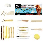 Mont Marte Pottery Tool Set Signature 23pc, Clay Sculpting Tool Kit, 23 Assorted Tools to Cut, Carve, Sculpt and Shape Air Dry, Polymer or Pottery, Ideal for Art, Craft, Pottery, Ceramic Sculptures