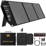 Mesuvida 30W Portable Solar Panel Charger with 5 Ports, 18V MC4 Higher Output/12V DC/QC 3.0 USB-A & USB-C(PD 18W) USB Solar Panel, Foldable Solar Panel with Kickstands for Tablet Powerbank Camping