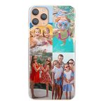 Personalised Phone Case For Apple IPhone 15, 14, Pro, Max, Mini, Plus 13, 12, 11, X, XS, XR, SE, 8, 7, 6, Custom Photo Hard Cover, Personalize with Four Image Collage Layout F, Four Equal Images