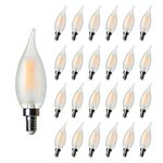 AMDTU 24 Pack Frosted LED Candelabra Light Bulbs, 40 Watt Equivalent Type B Light Bulbs Soft White 2700K, E12 Base Chandelier Light Bulbs Dimmable, Candle Light Bulb 40W Replacement