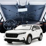 DMJN Umbrella Windshield Sun Shade for Honda CRV (2017-2026), Car Sunshade for Front Windshield [Nano Ice-Crystal Coatings] UPF50+ Heat & UV Block, Protect Interior & Keep Cooler