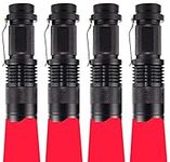 WAYLLSHINE (Pack of 4 Single Mode Red Light Flashlight, 1 Mode Red LED Flashlight Red Flashlight Torch, Red LED Red Light for Astronomy, Aviation, Night Observation