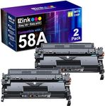 E-Z Ink 58A Toner Cartridge Black Compatible Replacement for HP 58A 58X CF258A CF258X Toner to use with Laserjet Pro MFP M428fdw M404dn M404n M404dw M428fdn M430f M406dn Printer (2 Black with Chip)