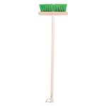 Bigjigs Toys Kids Long Handled Wooden Broom - 86cm Green Hard Bristle Broom with Wooden Broom Handle, Quality Kids Gardening Tools & Childrens Gardening Sets, Outdoor & Garden Toys