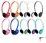 10 Pack Bulk Headphones for Kids Students School Classroom Headphones On Ear Earphones Adjustable with 3.5 mm Jack for Library Children Adults Christmas Office Gifts