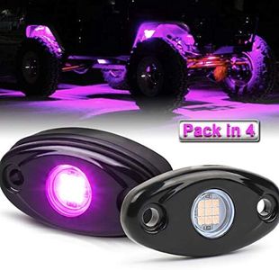 LED Rock Lights, 4 Pods Purple Pink LED Neon Underglow Light Kits Waterproof IP68 Rock Light kit Compatible with Jeep Off Road ATV SUV Trucks Cars Motorcycle