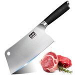 SHAN ZU Cleaver Knife, Japanese Kitchen Knives 7 Inch Professional Butcher Chef Knife Chopper Chinese Knife High-Carbon Utility Knife Japanese Steel Sharp Meat Cleavers for Home Kitchen & Restaurant