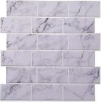 Crystiles 12''x12'' Vinyl Peel and Stick Backsplash Tile, Light Color Granite, "Pro" Series Thicker Version, 4-Sheet Pack