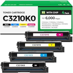 C3210K0 C3210C0 C3210M0 C3210Y0 Toner Cartridge (4-Pack with Chip) Replacement Compatible for Lexmark C3224dw C3326dw C3426dw MC3224adwe MC3224dwe MC3224i MC3326adwe MC3326i MC3426adw MC3426i Printer