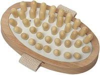 Natural Wooden Lymphatic Drainage Tool - Oval Body Massager with Nodules for Cellulite, Muscle Relief & Circulation - Easy-Grip Hand Strap Design
