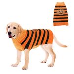 NACOCO Dog Halloween Pumpkin Sweater - Pet Costume with Glitter Pumpkin Turtleneck Knitted Clothes Cat Sweatshirt Soft Winter Warm Knitwear Outfits Apparel for Small Medium Large Dog Cat (Orange, 2XL)