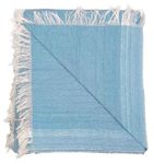 Arvore Bunkaar Pure Handloom 100% Desi Thick and Heavy Cotton Khes/Summer Blanket/Chadar/Single AC Blanket, Set of 1 Pc, Size- 240cm X 140cm (Blue New)