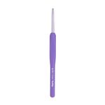 Tulip Etimo Murasaki Crochet Hook - Softgrip Ergonomic Aluminium Hook, Lightweight and Smooth Tip for All Yarn Types, Purple Handle, 3.50mm - 1 Piece