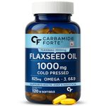 Carbamide Forte Cold Pressed Flaxseed Oil Omega 3 6 9 Capsules (1000mg) for Men and Women | Omega 3 Supplement | Omega 369 | Flaxseed Oil Omega3 Capsule | Omega Fatty Acid - 120 Capsules