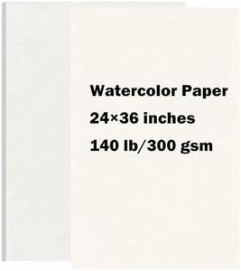 Large Watercolor Paper 24 x 36”,25 Sheets Cotton Drawing Paper Texture Blank Painting Paper 140 lb/300 GSM for Student Artists School Studio Craft DIY