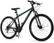 Ktaxon Mountain Bike 27.5 Inch Men & Women Mountain Bike 21-Speed Adult Bikes, Double Disc Brake, Suspension Fork, High Carbon Steel Frame (Blue)