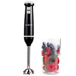 NETTA Hand Blender with 700ml Beaker - Powerful 600W - Variable Speed and Turbo Settings - Food Grade 304 Stainless Steel Blades - Ergonomic Stick Handle - BPA Free