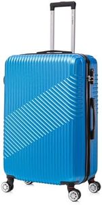 Flymax 24" Medium Suitcase Super Lightweight 4 Wheel Spinner Hard Shell ABS Luggage Hold Check in Travel Case Royal