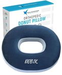 DEBIK I Orthopaedic Coccyx Donut Pillow Seat Cushion for Lower Back Pain, Sciatica, Tailbone, Lumbar Pain Relief (Blue, Foam, Pack of 1)