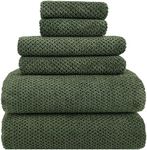 YTYC 29x59 Inch Bath Towels Set of 6 Large, Super Soft Absorbent Lint Free Microfiber Towels for Bathroom 80% Polyester (Olive Green, 6 Piece)