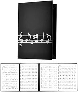 LAMEK Music Folder A4 Sheet Music Display Folder 4-Sided Unfolding File Holder for Piano Guitar Violin Paper Document Music Lovers Students Use