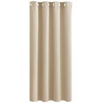 PONY DANCE Beige Curtain with Eyelet - Blackout Thermal Insulated Window Treatments Curtain for Room Darkening & Noise Reducing, 1 Panel, Width 52-inch by Drop 63-inch, Biscotti Beige