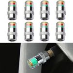 ANKI HAPPIGO 8Pcs 3.0Bar 42-to-46 PSI Car Tire Pressure Monitor Valve Stem Caps Sensor Indicator Easy to Read 3 Color Eye Alert
