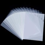 50 Pcs L-Type Clear Paper Folder, A4 Plastic Document Holder for US Letter/ A4 Size File Folders for File Storage Paper Organization, Office/School Supplies