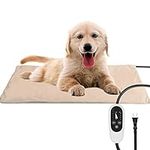 NICREW Pet Heating Pad, Temperature Adjustable Dog Cat Heating Pad with Auto Shut Off Timer, Indoor Pet Heated Bed Mat for Cats and Dogs, MET Safety Listed, 27.5 x 15.7 Inches, 75W (max)