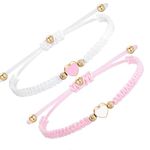 MJartoria BFF Bracelets for 2-Butterfly Matching Bracelets Adjustable Strand Best Friends Bracelet Handmade Charm Friendship Bracelets Jewelry Gifts for Teen Girls Women Couples, one size, alloy, no gemstone